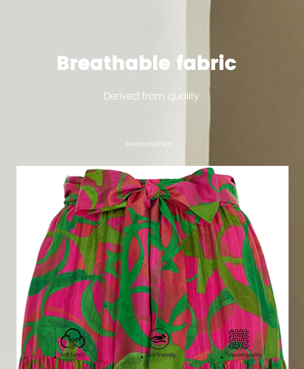 2024 New Summer Women Skirts Lace Up Design loose Skirt Fashion Multicolor Comfort Soft Female Skirts Casual Ladies Skirt