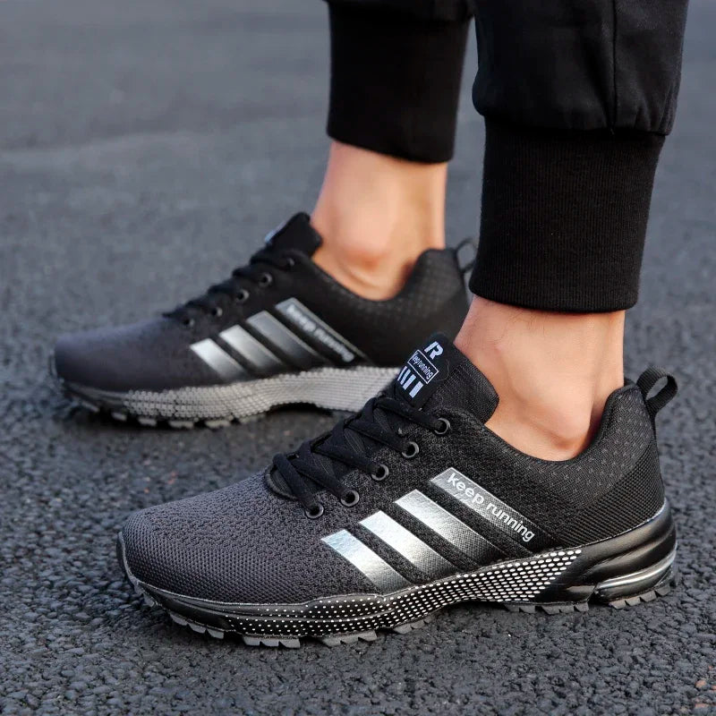 Men's and women's flying mesh surface spring summer breathable casual sports shoes flat vulcanized couple running big size48