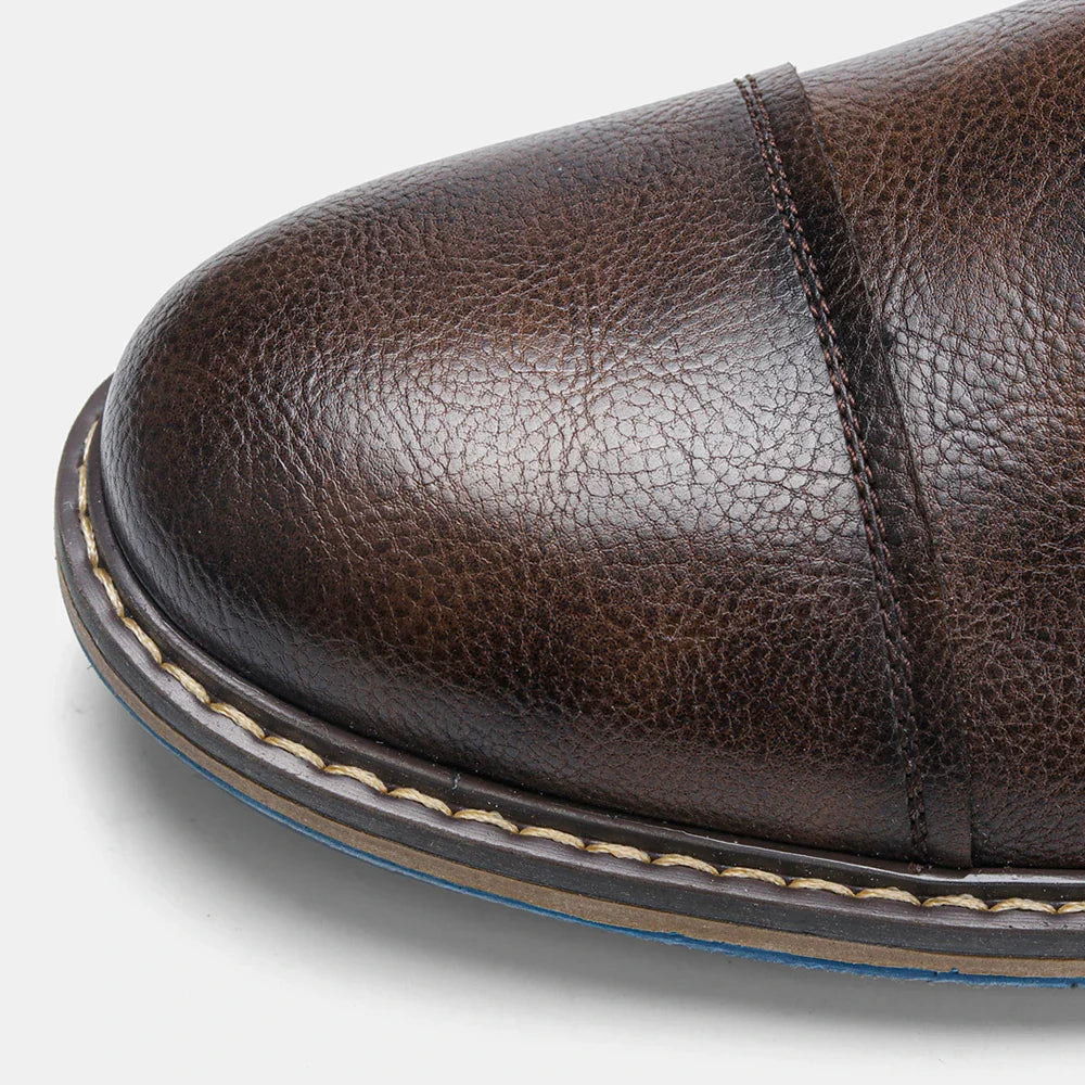 2025 New Casual shoes Retro Men's Derby Shoes Men Fashion Leather Shoes