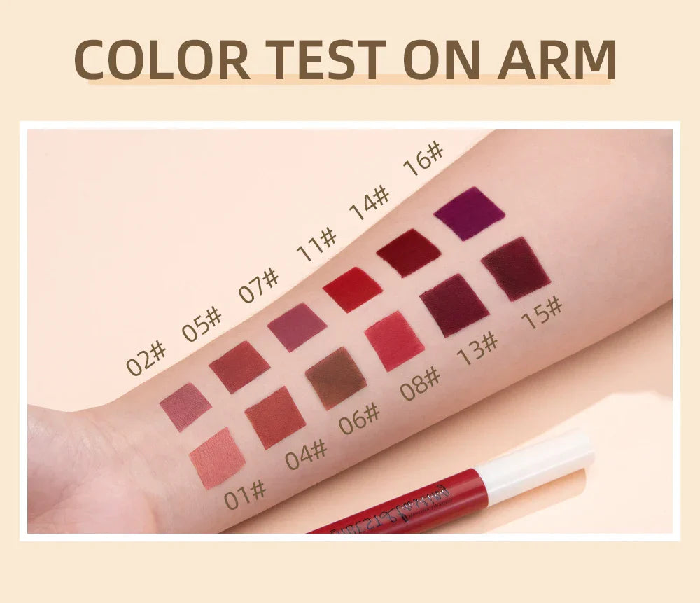 12 Colors Matte Liquid Lipstick Sets Lip Gloss Waterproof Long Lasting Sexy Red White Black Nude Lipgloss Makeup Sets