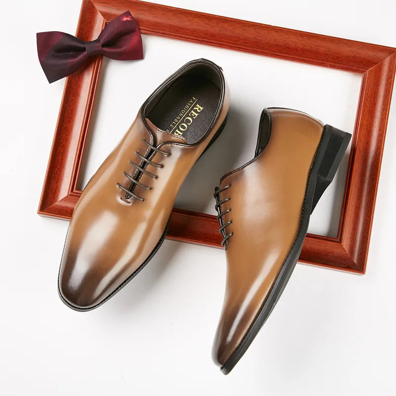 Large Size Men's Shoes New High Quality Cowhide Memory Foam Stitching Soles Business Dress Shoes Men Genuine Leather Shoes