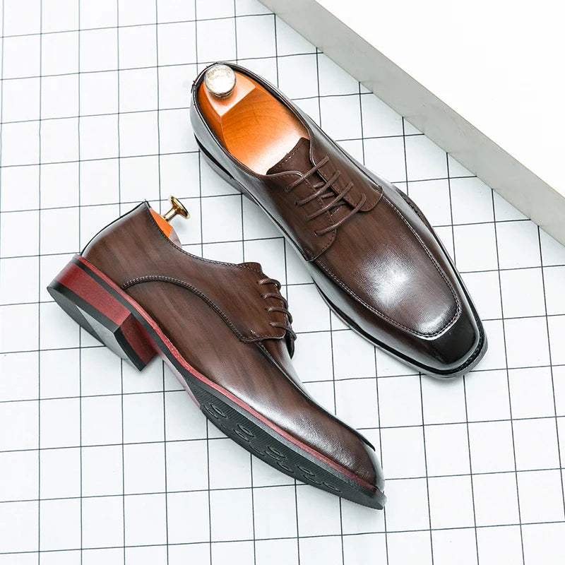 Men's Casual Oxford Shoes men Black Dress Wedding Shoes Luxury Pointed Toe Office Fashion Derby Shoes Business Leather Shoes