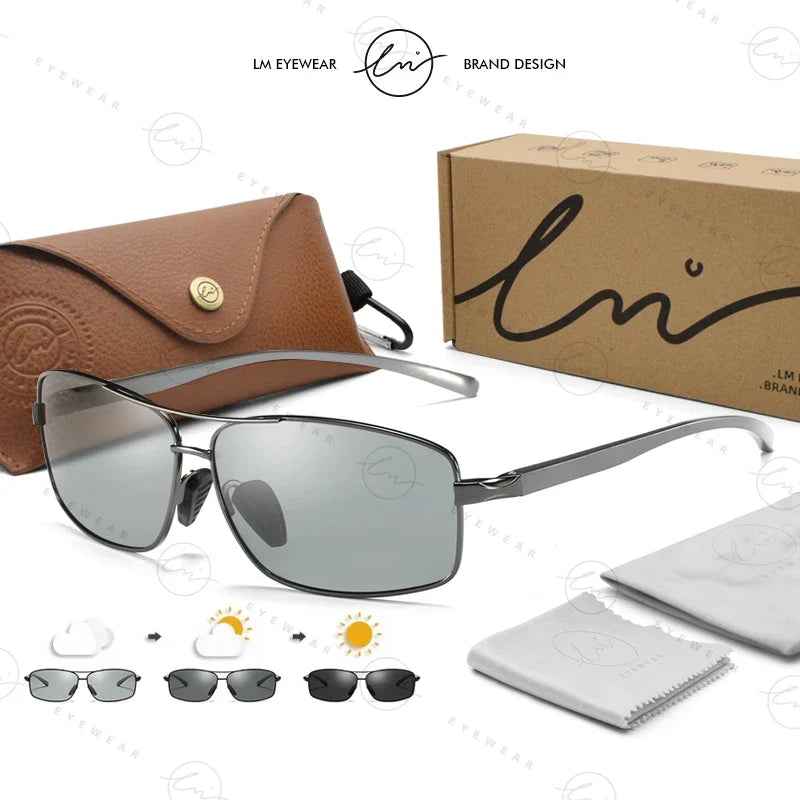 Classic Photochromic Sunglasses Polarized Man Day Night Vison Glasses Woman Chameleon Lens For Driving Goggles Male