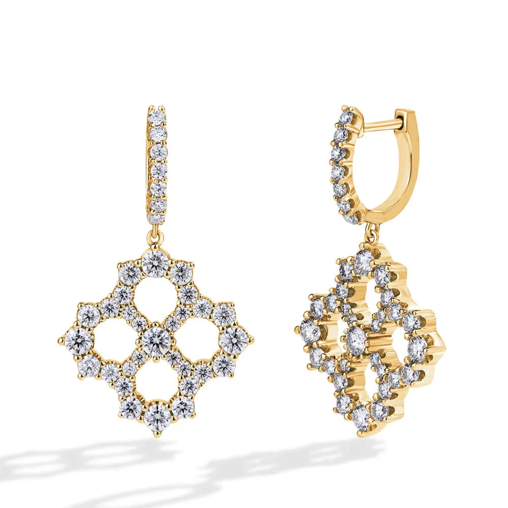 Luxury 3.25CTW D Color Moissanite Drop Earrings for Women High Quality S925 Sterling Silver Engagement Wedding  Jewelry