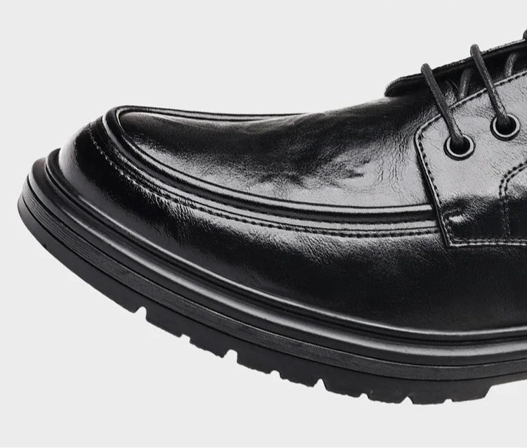 2026 Spring Autumn New Dress Shoes for Men Lace Designer Fashion Leather Shoes Male Black Business Casual Platform Shoe Man