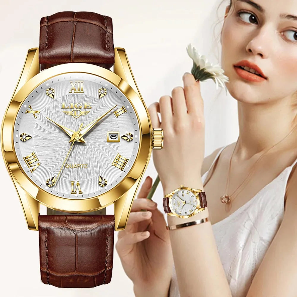 Women Watch Fashion Leather Military Sport Waterproof Watches For Women Top Brand Luxury Women's Bracelet Watch Reloj Mujer