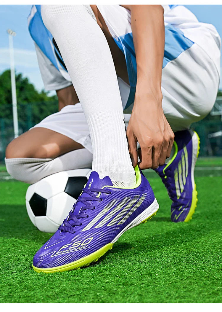 Men's High Top Soccer Shoes FG/TF Long Spikes Adult Football Boots Lightweight Professional Athletic Training