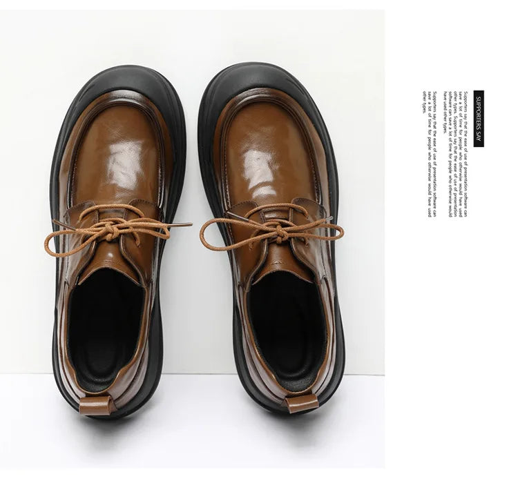 Spring New Designer Business Casual Shoes for Men Black Genuine Leather Shoes Male British Style Soft Sole Fashion Shoe Man