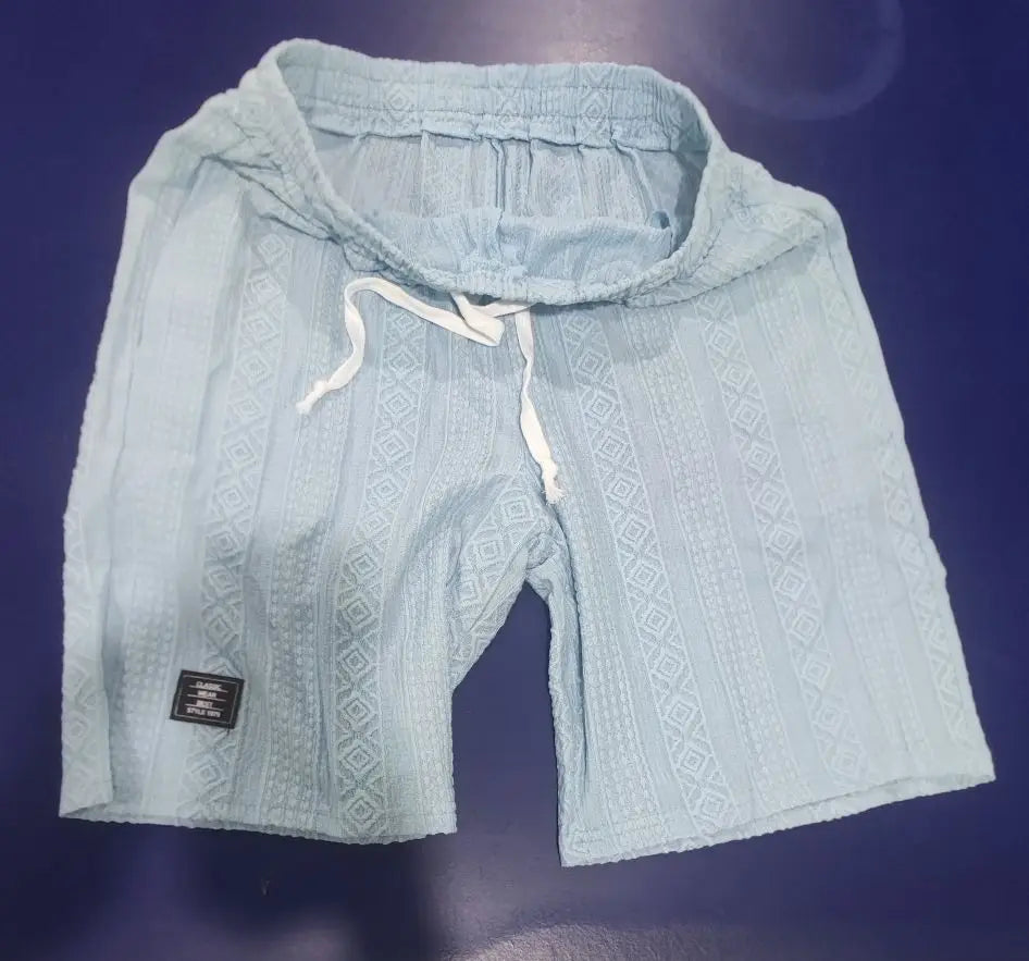 Men's Jacquard Casual Shorts Summer Harajuku Solid Sweatpants Fashion Men Short Pants Retro Men Clothes Roupas Streetwear New