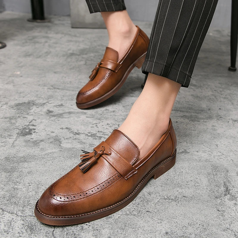 Spring Autumn New Men's Genuine Leather Casual Shoes Outdoor Work Shoes Office Dress Shoes Men's Wedding Shoes Free Delivery