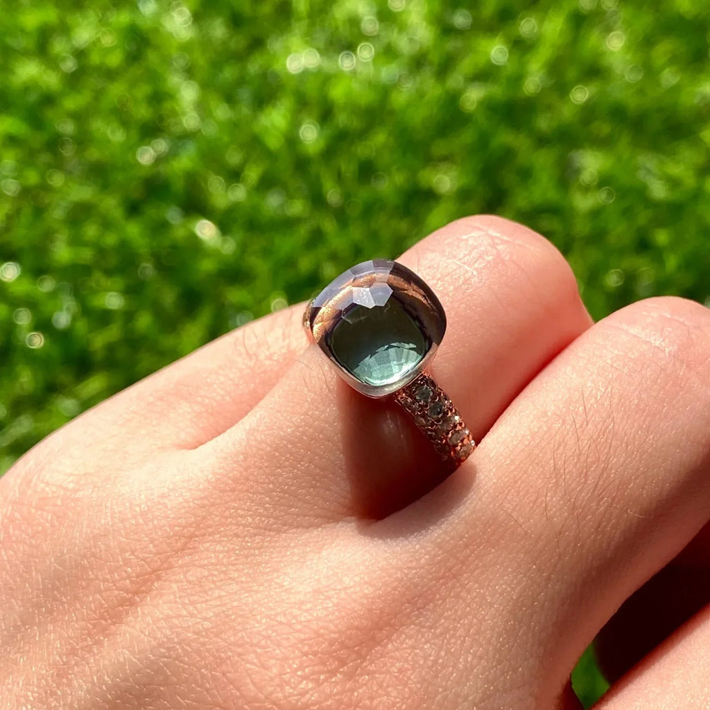Hot Sale Elegant Candy Color Rose Gold Plated Ring Women Sparkling Zircon Crystal Fashion Jewelry Gift 28 Shades Birthday Gift