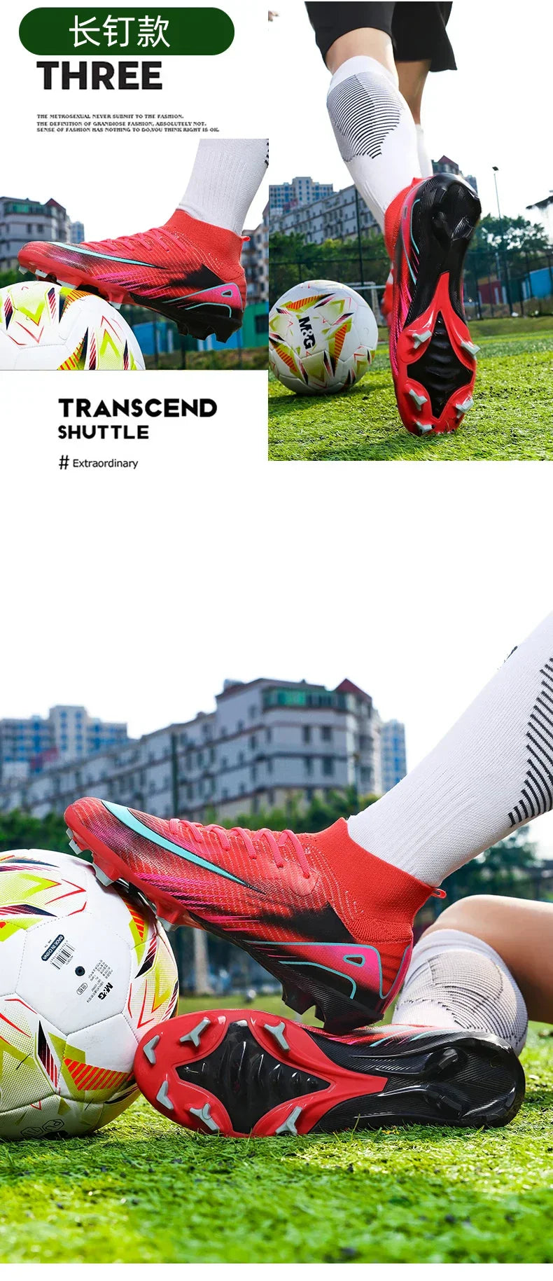New Men Football Boots Training Shoes FG Ultralight Soccer Shoes Outdoor Drop Shipping Soccer Cleats Non-Slip Long Spikes
