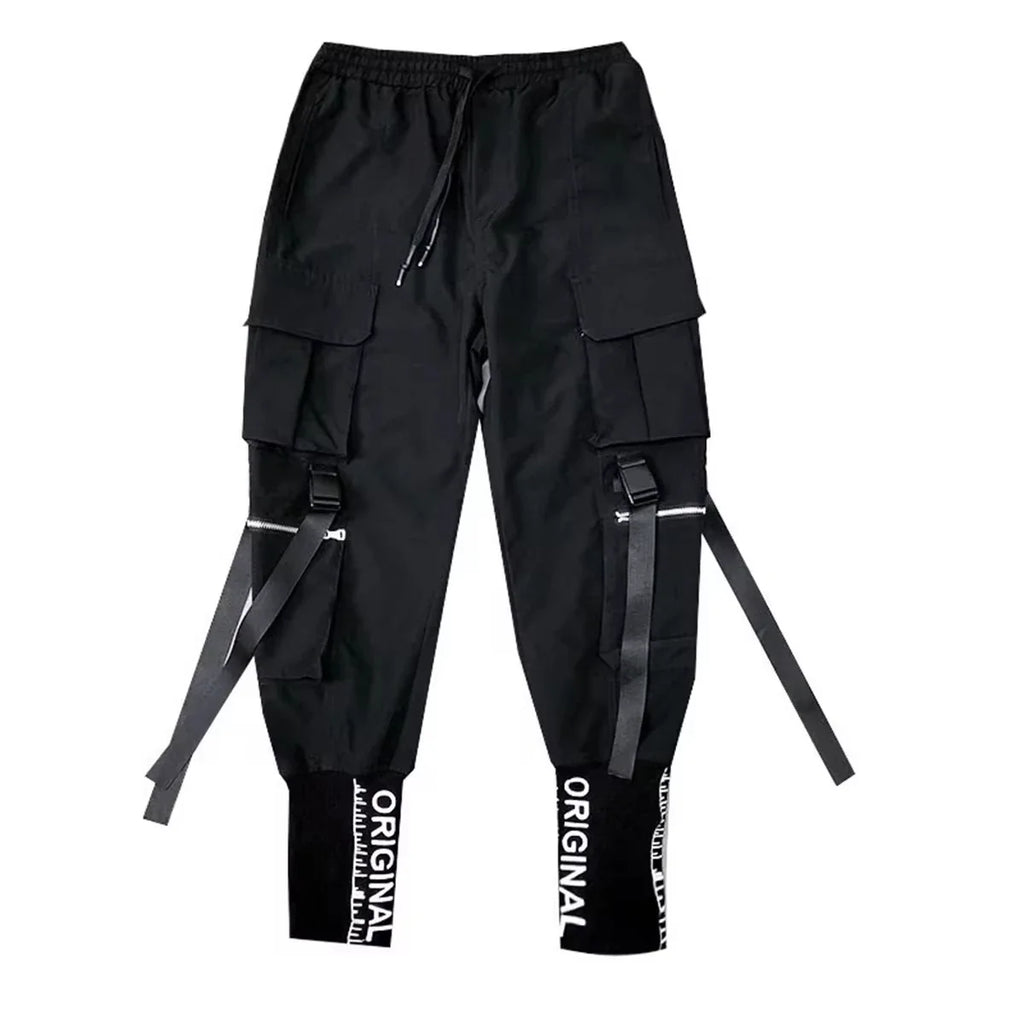 Black Cargo Pants Women Joggers High Waist Loose