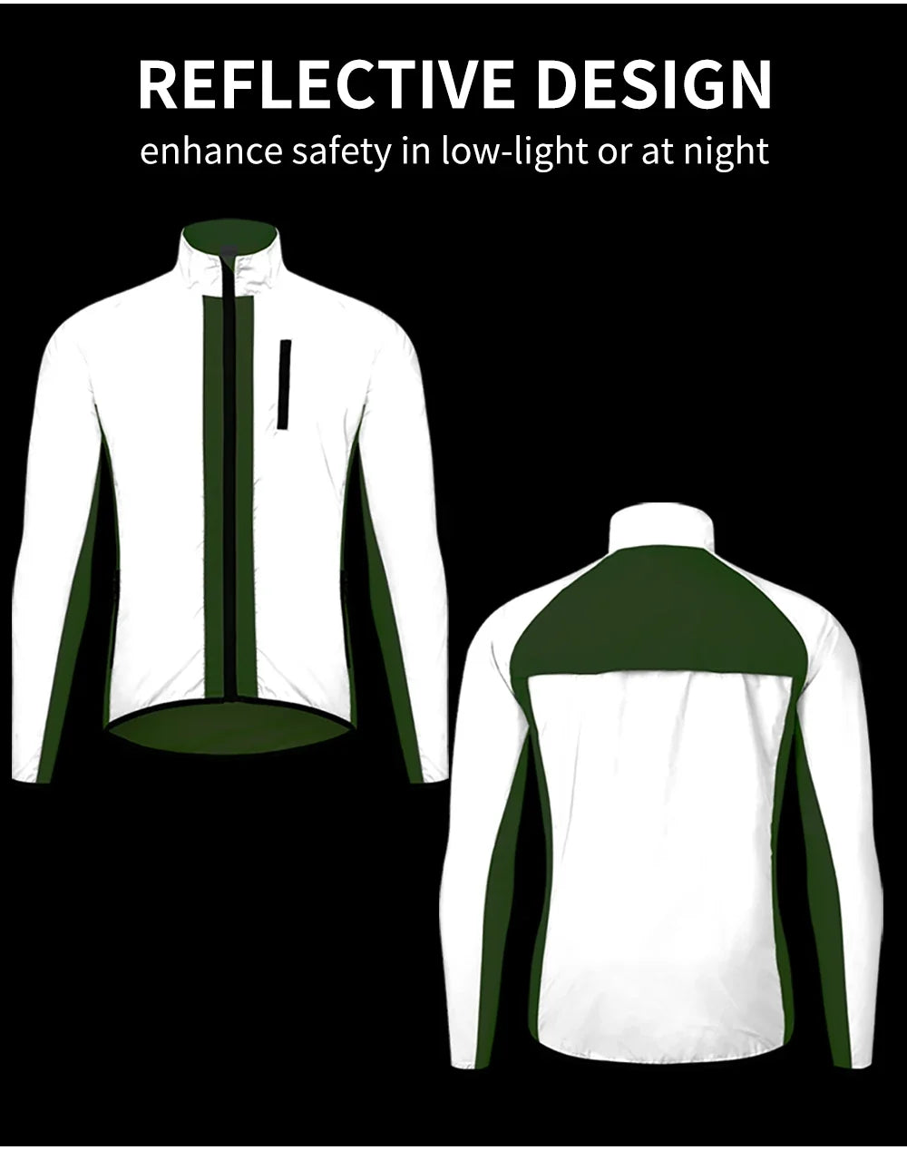 Reflective Cycling Jacket Winter Autumn Bicycle Windbreaker Bike Soft Windproof Waterproof Motorbike Jacket Men Coat