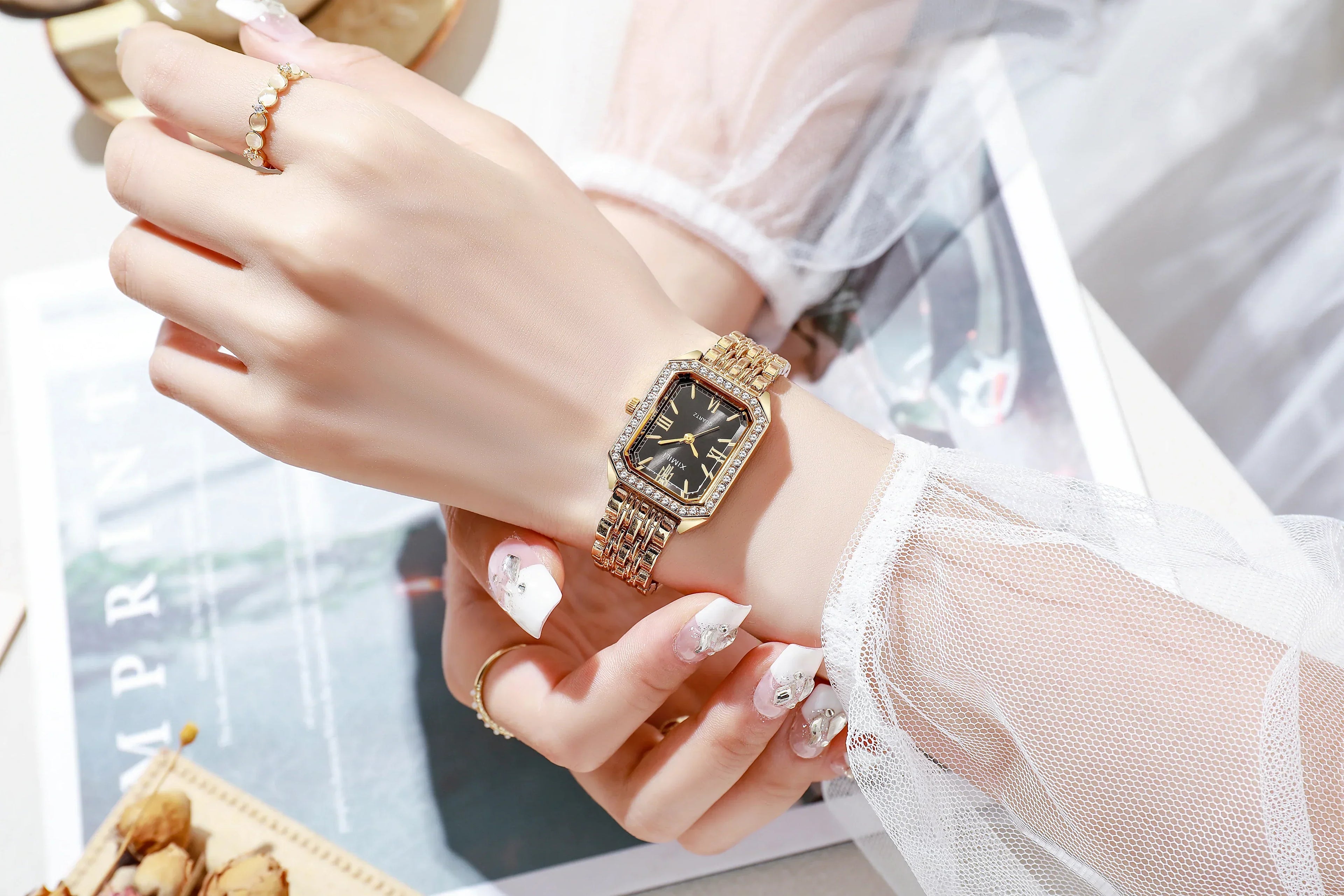 New High-end Luxury Ladies Watches Elegant Diamond Jewelry Quartz Bracelet Wristwatch Gifts for Women 2025 Fashion Dress Watch