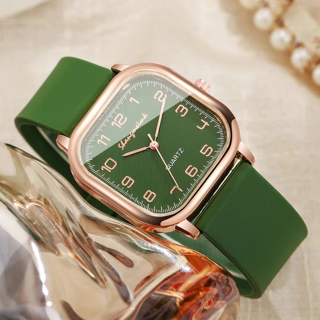 Fashion Square Women Watches Casual Silicone Strap Quartz Watch for Girls Clock Reloj Mujer