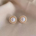 Vintage Imitation Pearl Stud Earrings for Women French Elegant Internet Celebrity Earring Luxury Fashion Jewelry Wedding Bride