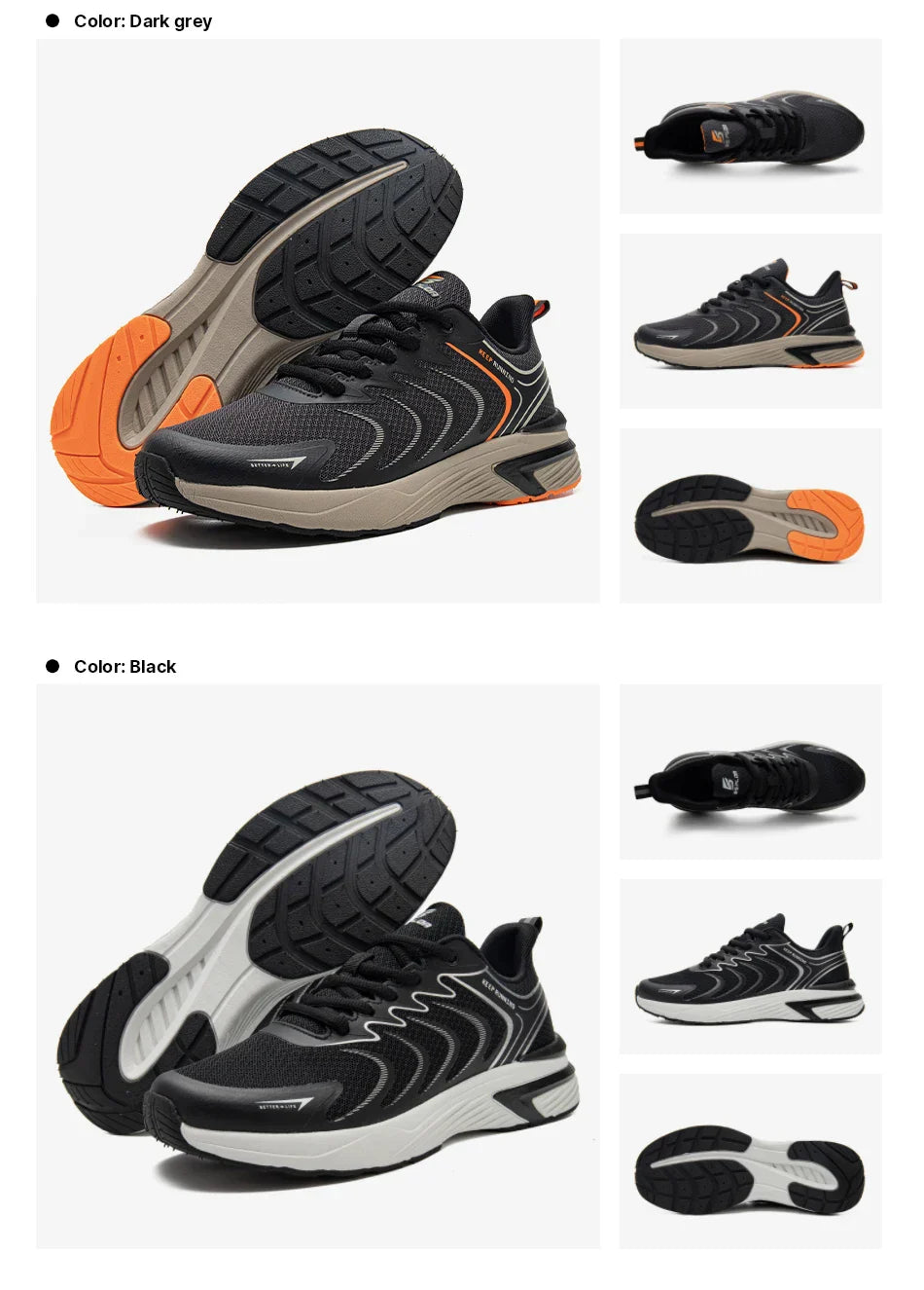 Men's Running Shoes Casual Lightweight Mesh Breathable Sneakers Male Outdoor Non-Slip Wear-Resistant Sports Shoes