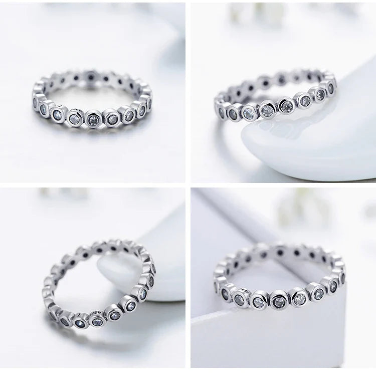 Top Quality Luxury Original Real Solid 925 Sterling Silver Starshine Finger Ring Authentic Jewelry For Women Wedding Gift