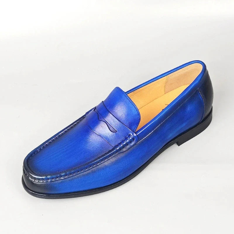 Classic Men Penny Loafers Genuine Leather Slip On Casual Formal Dress Shoes Mens Wedding Party Office Moccasins Shoes