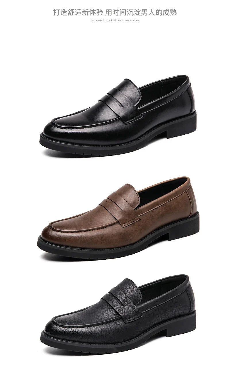 Men's Dress Shoes Formal Office Leather Brogues Shoes Male High Quality Casual Business Shoes Men Social Leather Loafers For Man