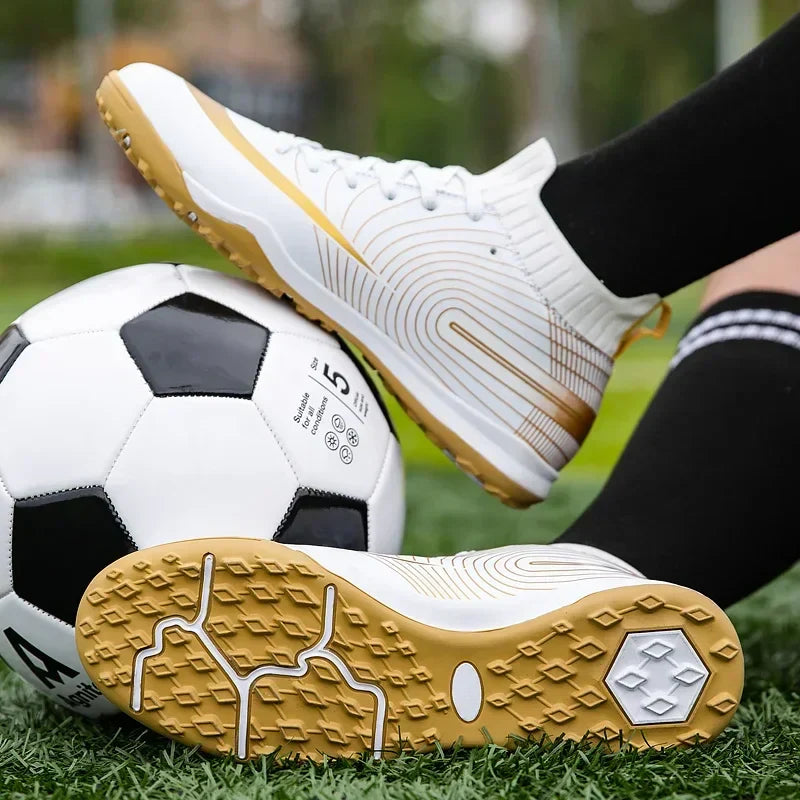 Men Soccer Shoes Ankle Outdoor Long Spikes Football Boots TF Professional Grass Cleats Unisex Football Shoes Chuteira Society