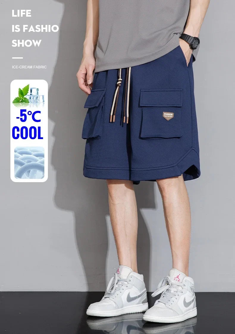 2024 Mens Shorts Summer Knee Length Casual Bermuda Male Y2k Sport Basketball Loose Cool Oversize Big Size Fashion Breeches Black