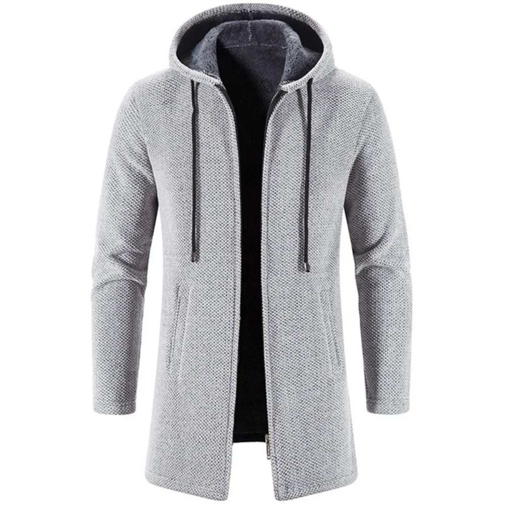 Autumn And Winter Cashmere Men's Cardigan Chenille Outer Sweater Coat Windbreaker Solid Color Fashion Clothing