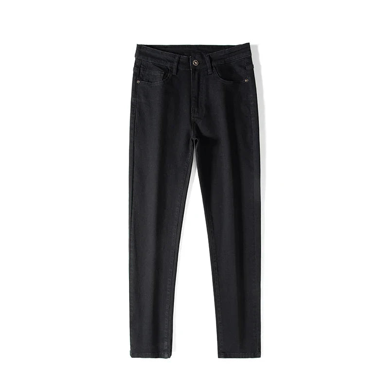 2026 Men White Jeans Fashion Casual Classic Style Slim Fit Soft Trousers Male Brand Advanced Stretch Pants