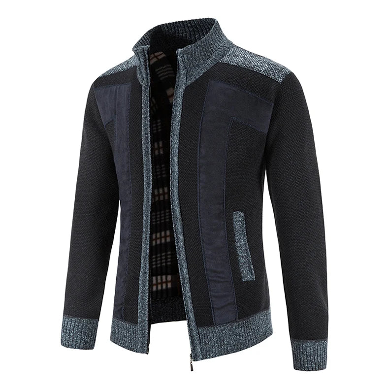 Autumn Spring Sweater Men's Cardigan Zip Up Turtleneck Jacket Y2K Sweatshirt Winter Hombre Cold Coat Knitted Jumper Sweatercoat