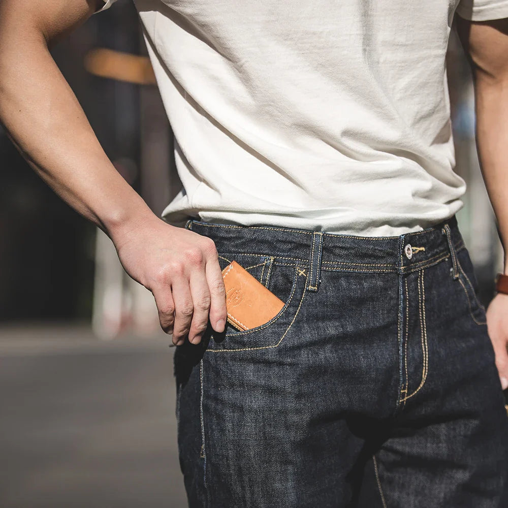 Vintage Heavyweight Raw Denim Jeans for Men Red Line Jeans