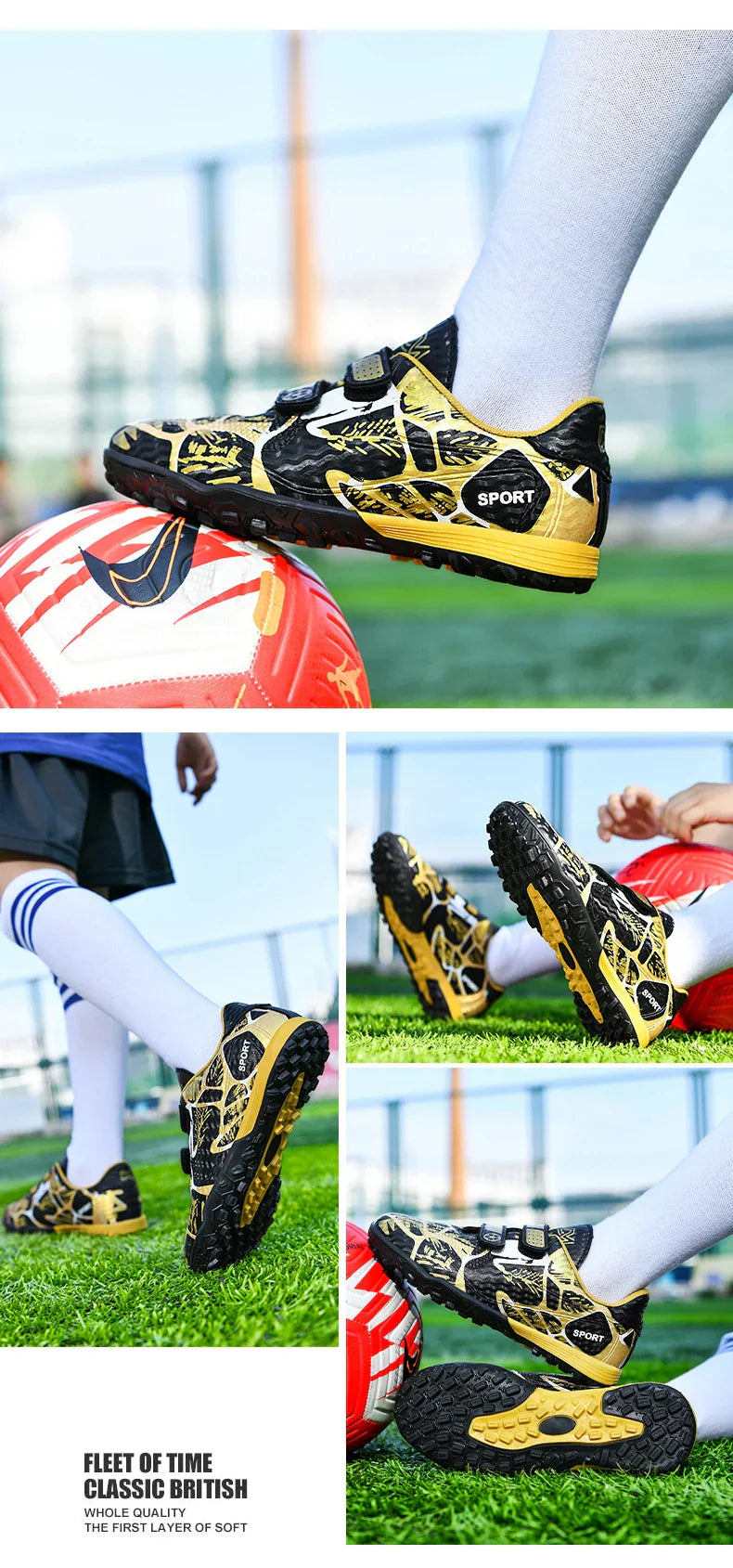 Boys Football Boots New Resistant Casual Kids Soccer Shoes Sneakers Grass Non Slip Training Sports Fast Match Breathable Cleats