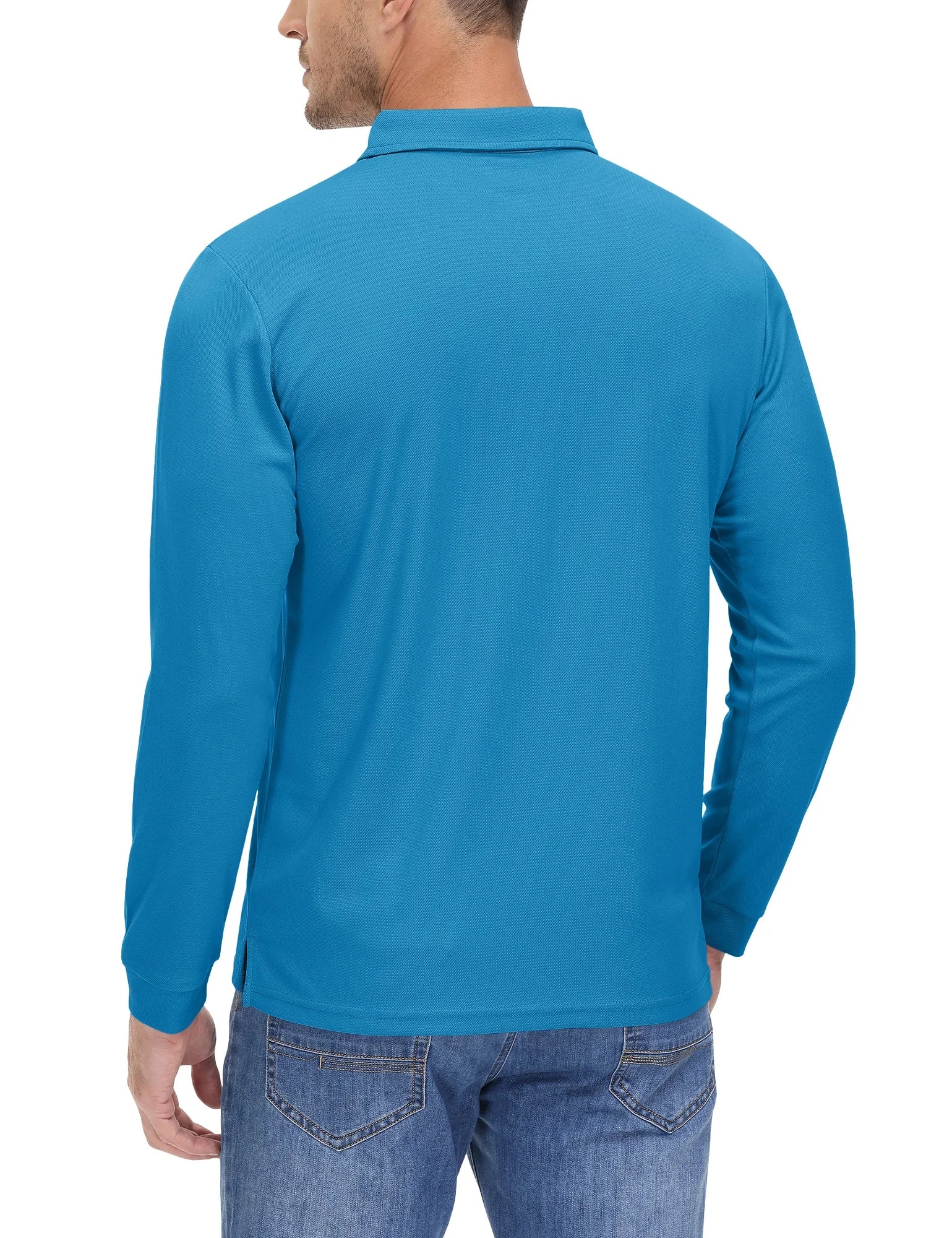 Men Sports Polo Shirts Quick Dry Golf T-shirts Breathable Work Shirts Casual Office Shirts Lightweight Top Long Sleeve