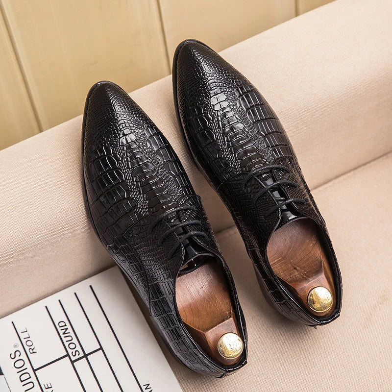 Shoes for men shoes leather shoes business dress shoes all-match casual shock-absorbing wear-resistant footwear large size