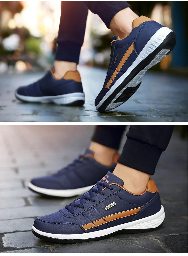 Men Shoes Spring Autumn Waterproof Walking Sneakers Leisure Male Leather Sports Shoes Non-Slip Footwear Tennis for Men