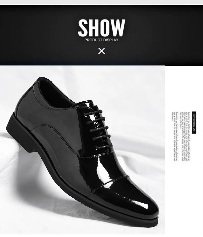 Korean Black White Leather Shoes for Men Big Size Business Casual Shoes Male Spring Autumn Lace Designer Fashion Shoe Man