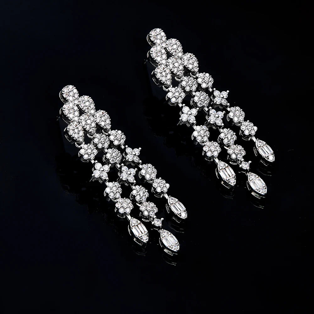 2024 New 4-piece Bride Zirconia Full Set Women's Party Jewelry, Luxury Dubai Nigeria CZ Luxury Crystal Wedding Necklace Set