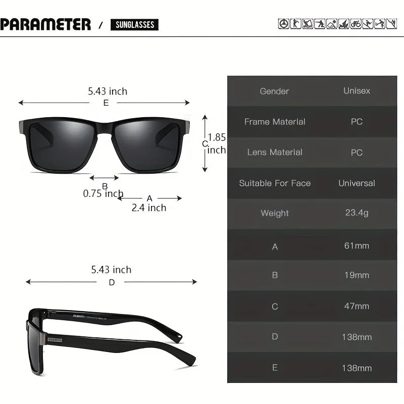 DUBERY Polarized UV400 Protection Sunglasses For Men And Women 15 Colors Model 518