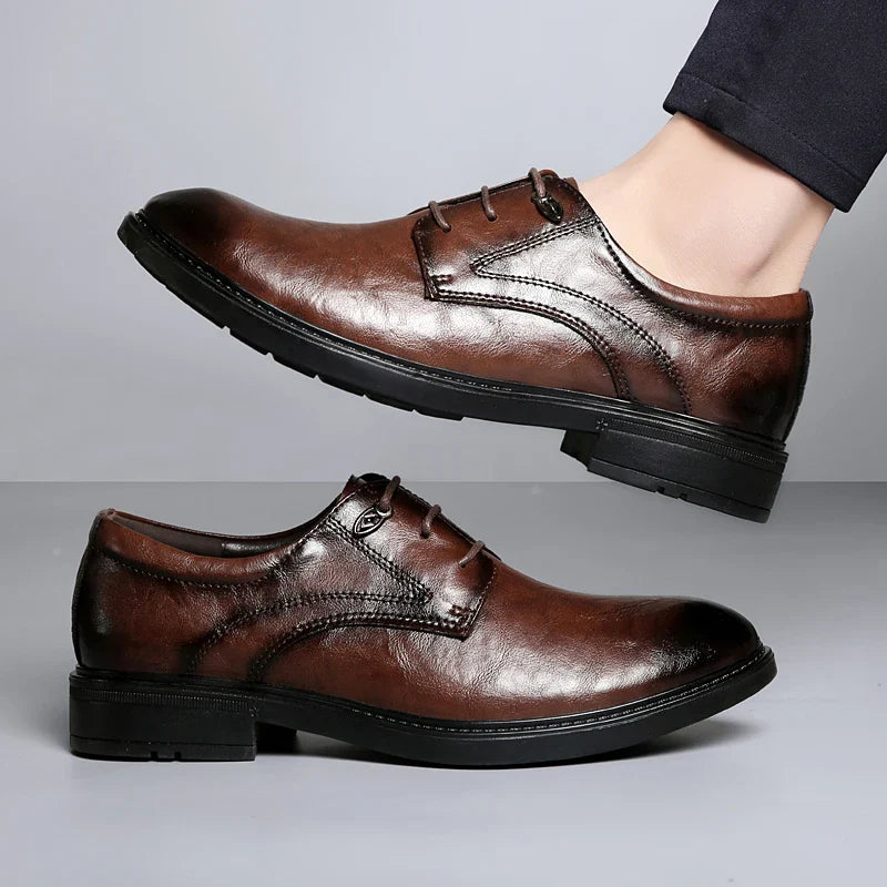 Men's Casual Shoes Genuine Leather Lace-Up Oxford Shoes For Men Fashion Sneakers Luxury Brand Male Derby Shoes Business Footwear
