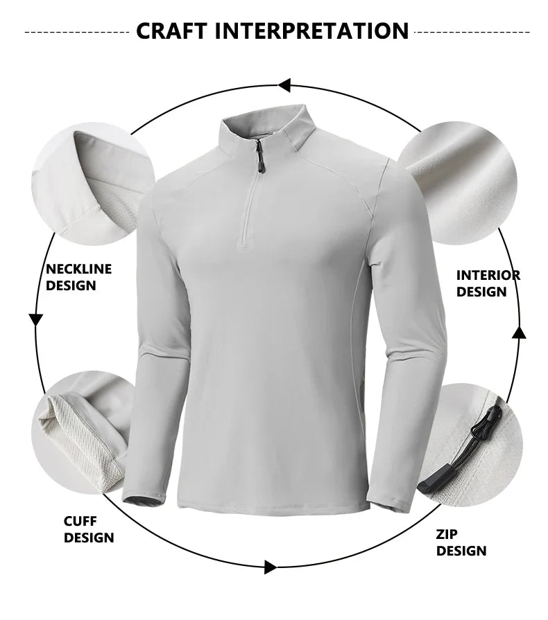 Men's High Quality Cycling Hiking Outdoor Sports Long Sleeve T-Shirt Leisure Speed Dry Running Fitness Sports Clothing Tops