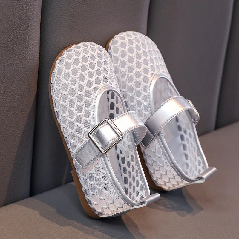 2025 New Children's Flats Summer Breathable Princess Shoes for Girls Simple Fashion Kids Causal Shoes Soft Soled Trend Versatile