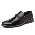 Mens Brown Burnished Genuine Leather Horsebit Loafers Slip On Formal Business Office Wedding Groom Daily Wear Shoes Simple New