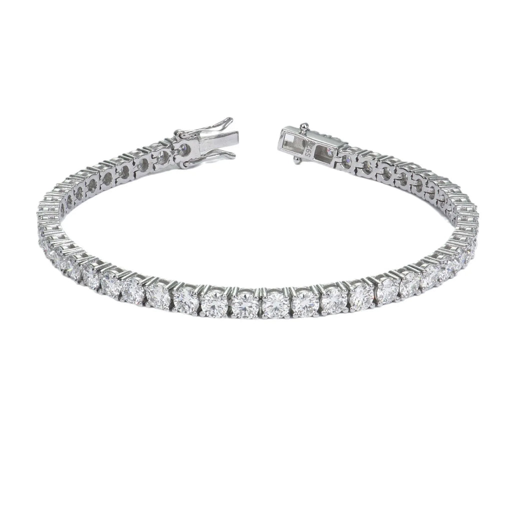 MooSuun 3mm--6.5mm Moissanite Diamond Tennis Bracelet for Women Men Luxury Fine Jewelry Pass Test S925 Sterling Silver