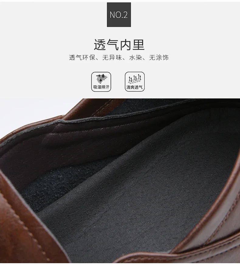 Genuine Leather Men Loafers Comfortable Mens Casual Shoes Luxury Brand Man Formal Dress Shoes Breathable Slip on Boat Shoes