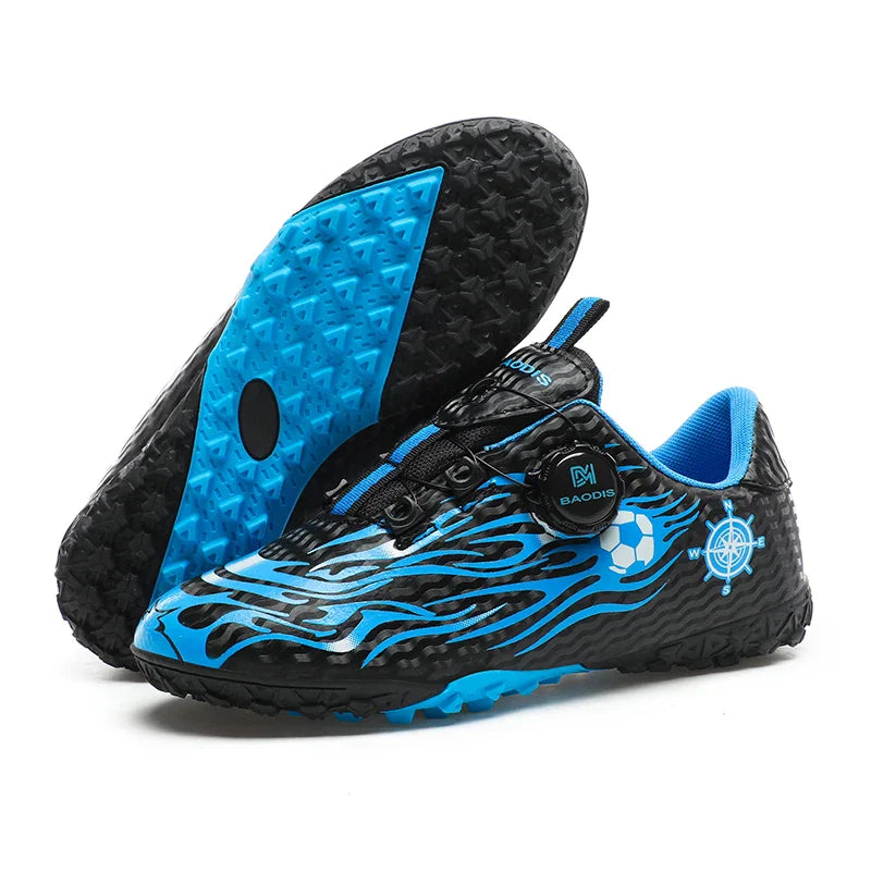 Kids Turf Soccer Cleats Children Football Shoes Breathable Lightweight Training Sneakers Non-Slip Athletic Sport Boots Boys Girl