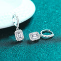 1ct 2ct Moissanite Earrings for Women 925 Silver with Gold Plated Lab Diamond Radiant Emerald Cut Sparkling Drop Earring