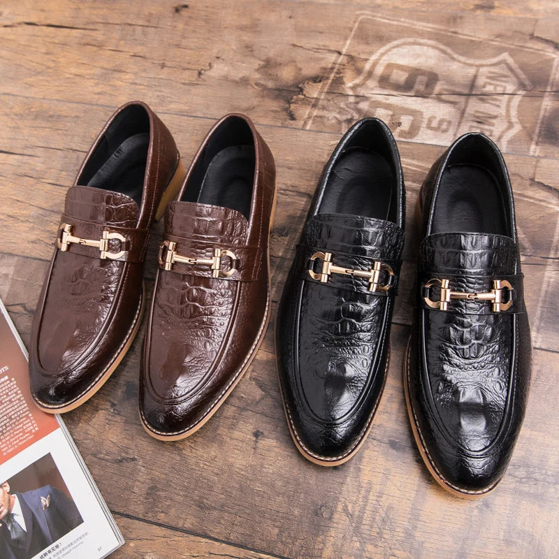 Trend Social Leather Shoes Men Wedding Party Office Leather Men's Dress Shoes  Classic Casual Business Shoes For Men Loafers