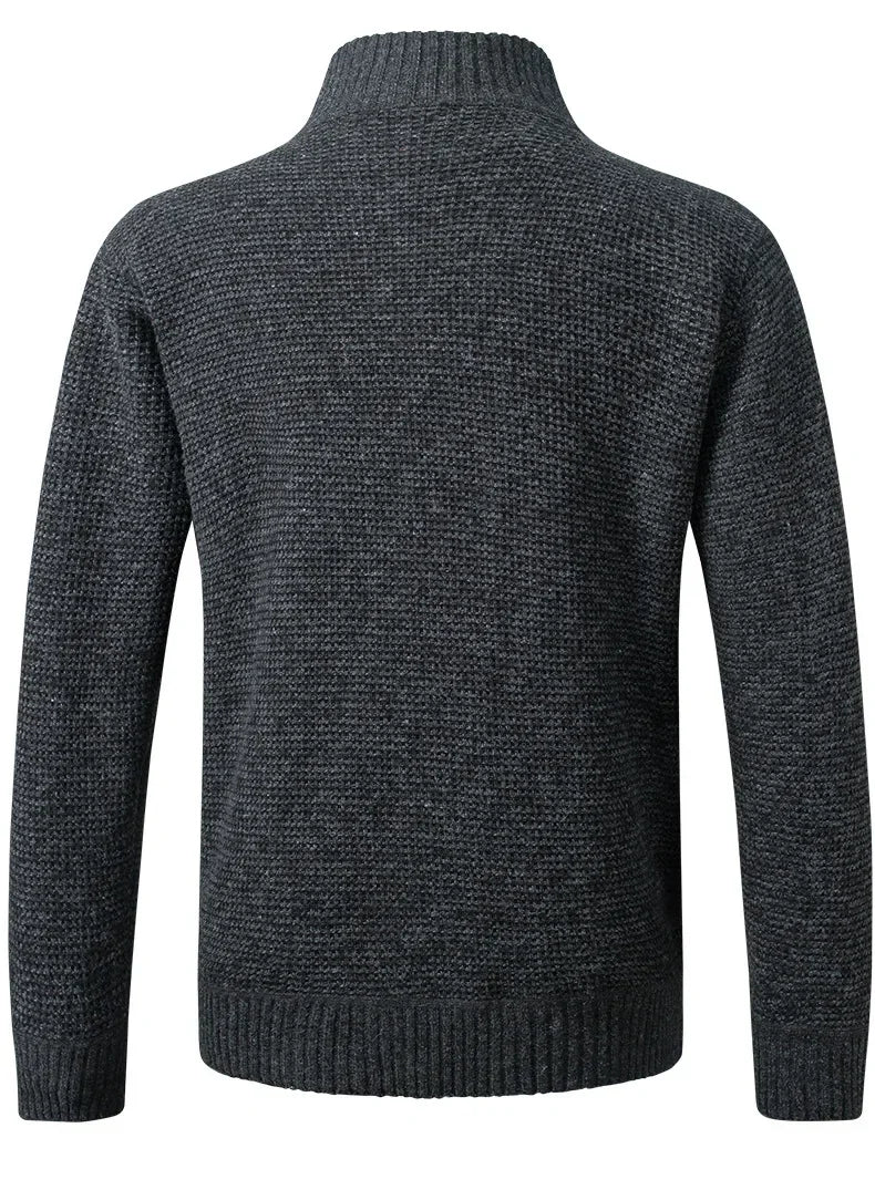 Autumn Winter New Men's Jacket Slim Fit Stand Collar Zipper Jacket Men Solid Thick Warm Jacket Men Sweater
