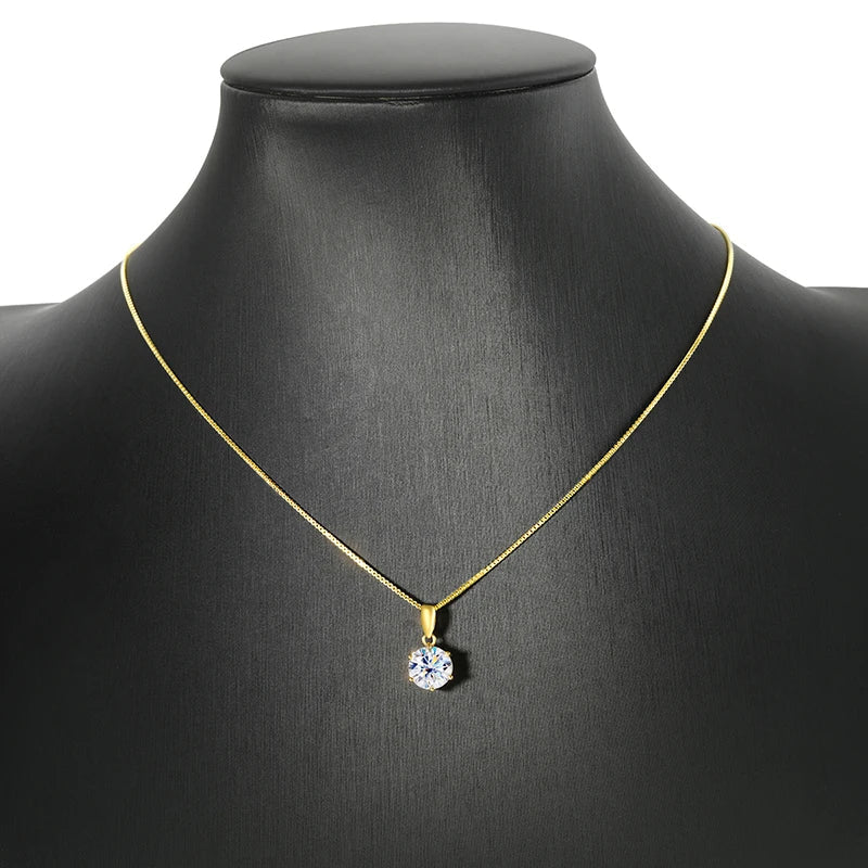 1CT 2CT D Color Moissanite Necklace for Women Flawless Sparkly Simulated Diamond Pendant Sterling Silver 925 Jewelry GRA