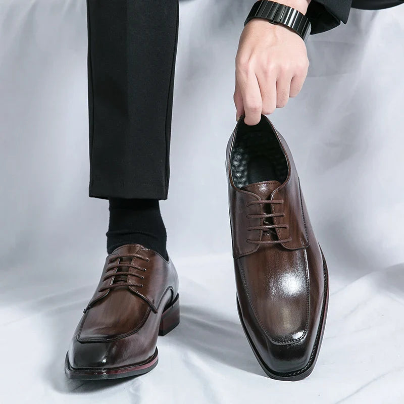 Fashion Dress Shoes Men Lace Up Business Social Shoe Male Plus Size 36-46 Daily Formal Men Shoes